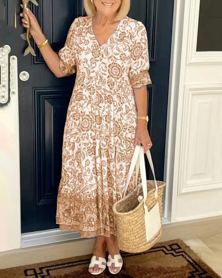 Keisha | Vestido Floral con Escote en V Elegante