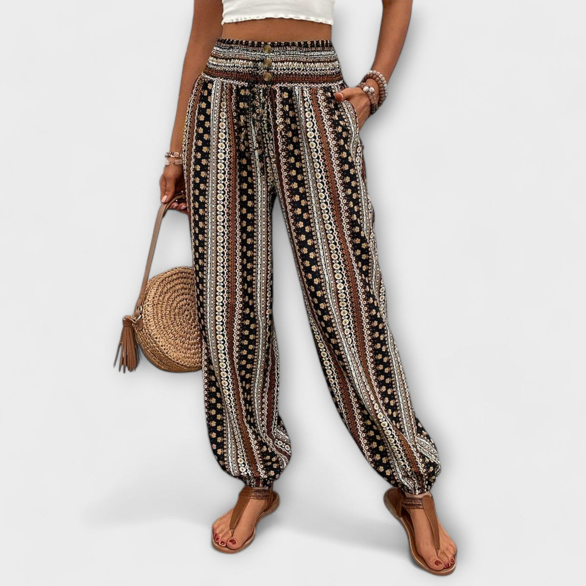 Scarlett - Pantalones con gráfico étnico