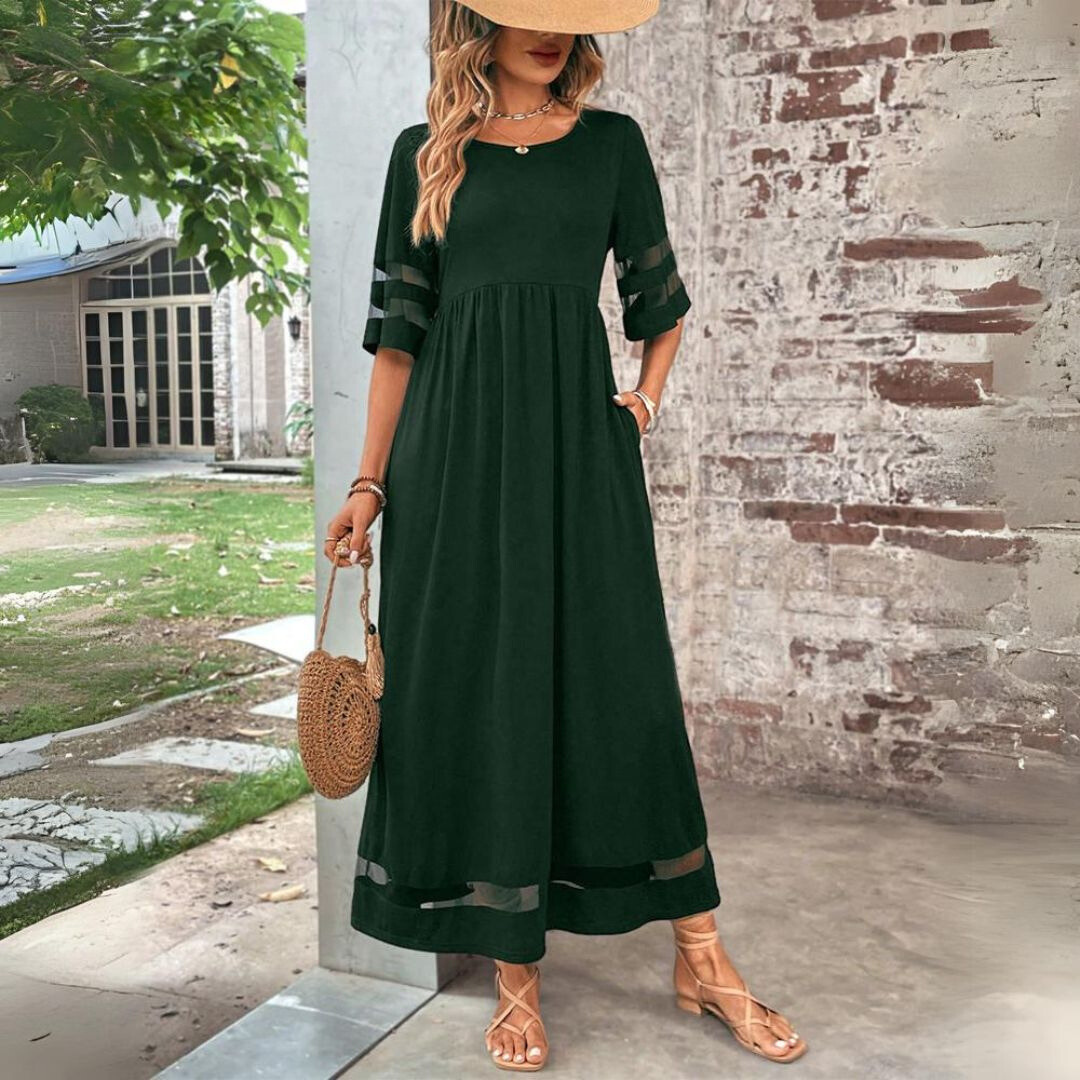 Aubrey™ – Vestido Midi que Acentúa y Suaviza el Abdomen