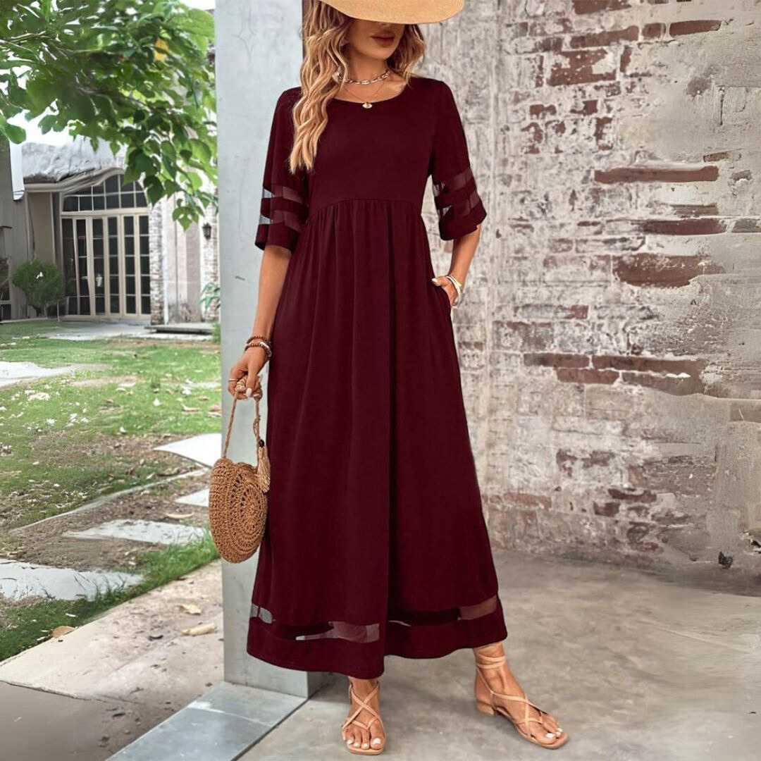 Aubrey™ – Vestido Midi que Acentúa y Suaviza el Abdomen