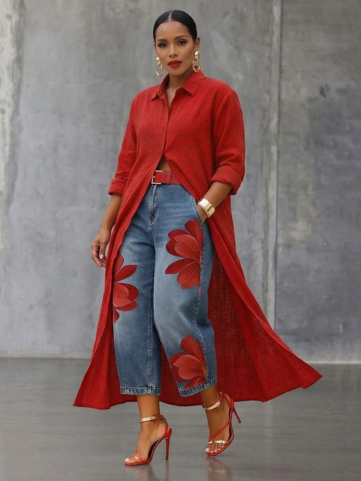 Sophia - Pantalones florales elegantes