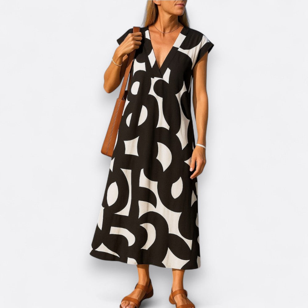Magda - Vestido fluido con escote en pico