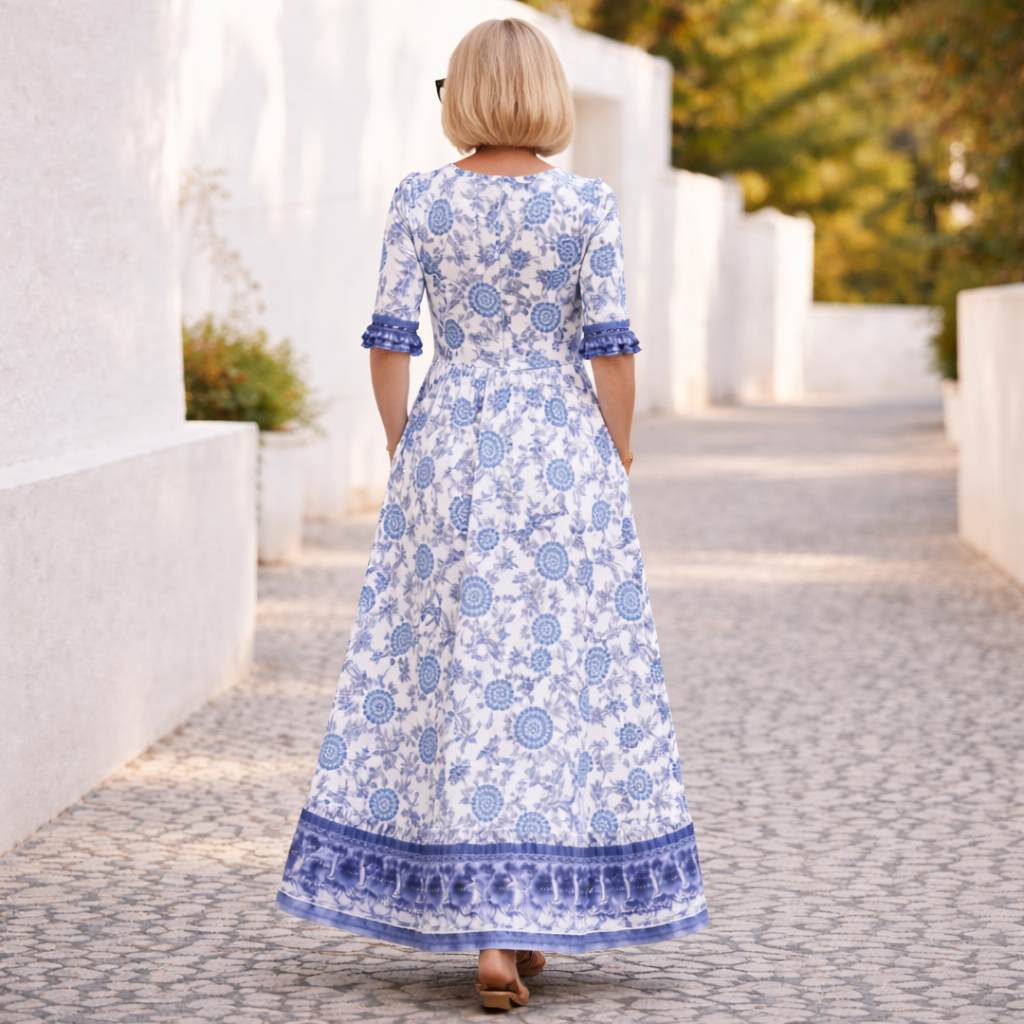 Elly | Vestido floral elegante con un ambiente alegre