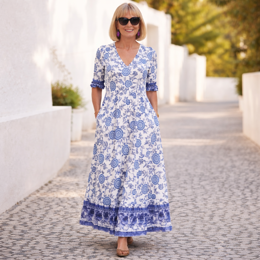 Elly | Vestido floral elegante con un ambiente alegre