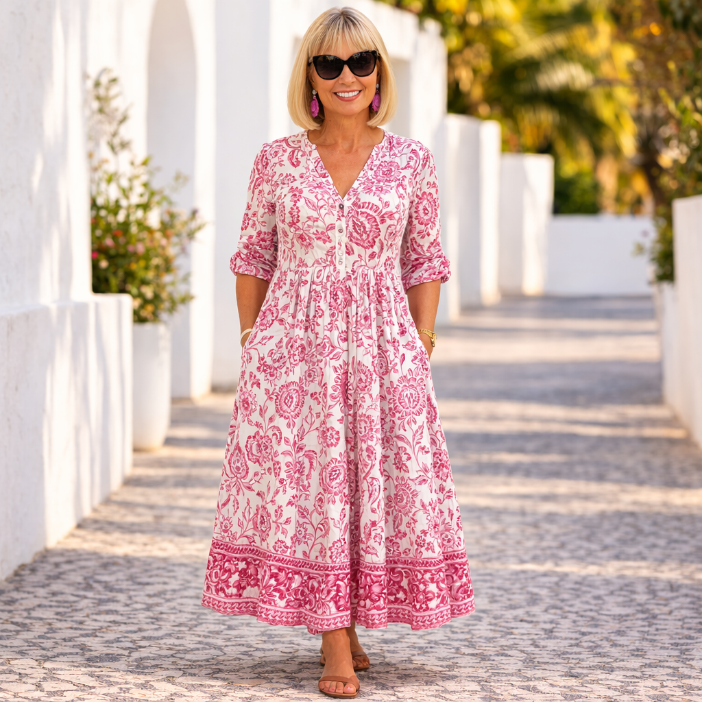 Elly | Vestido floral elegante con un ambiente alegre
