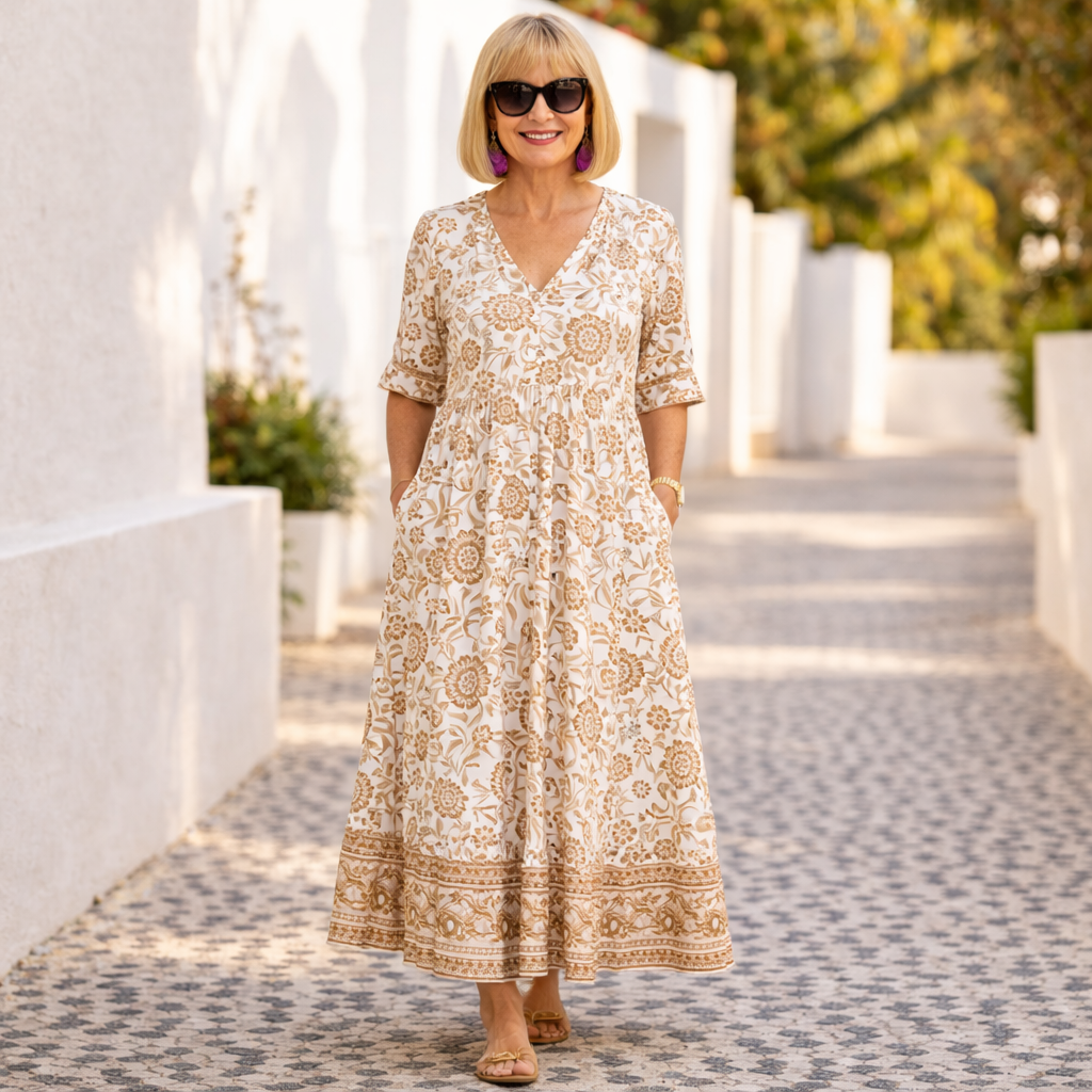 Elly | Vestido floral elegante con un ambiente alegre