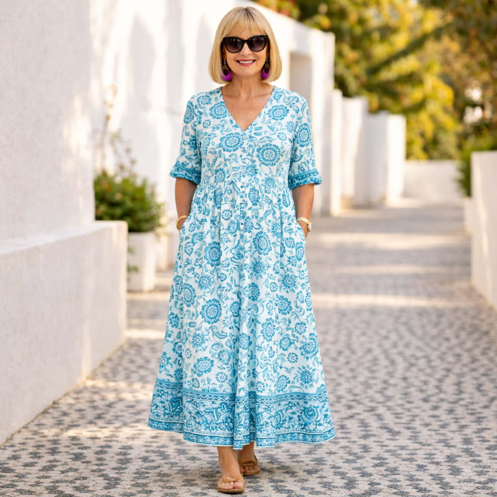 Elly | Vestido floral elegante con un ambiente alegre