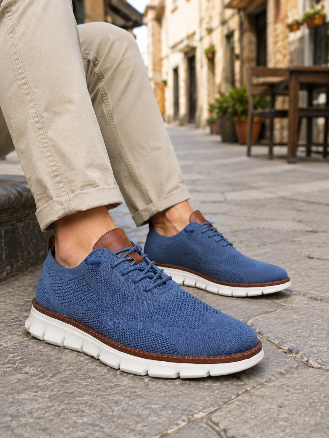 Zapatos Transpirables Ultracomfort: Azul-blanco