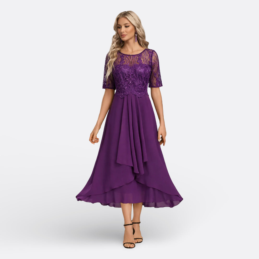 Mariana - Vestido De Encaje Y Manga Corta