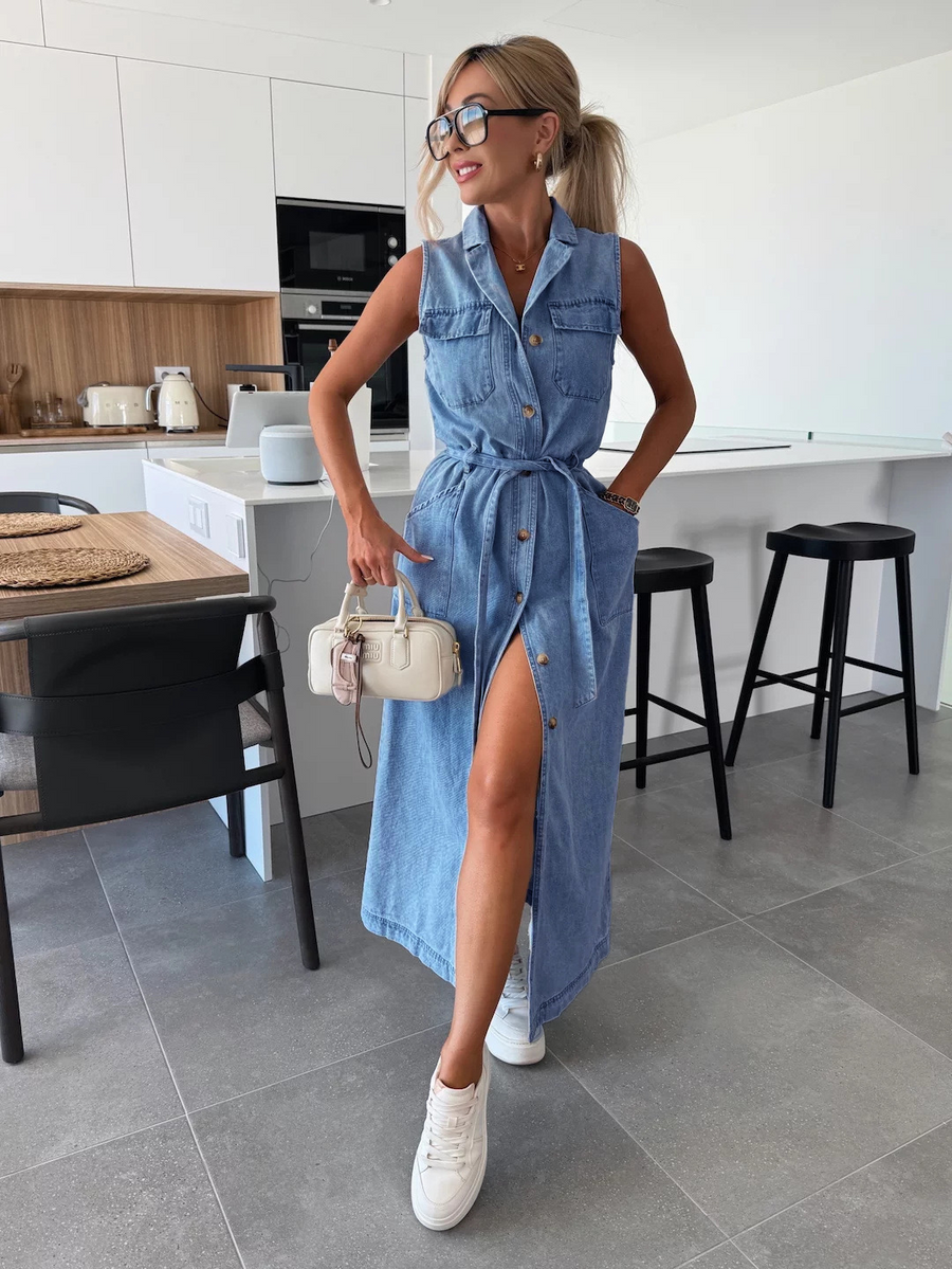 Lerra - Vestido de Denim Moderno