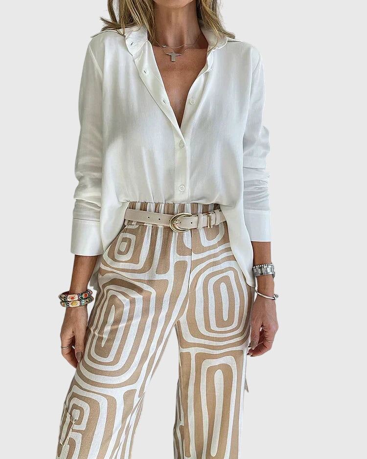 Emilia™ | Pantalones elegantes + blusa y cinturón gratis