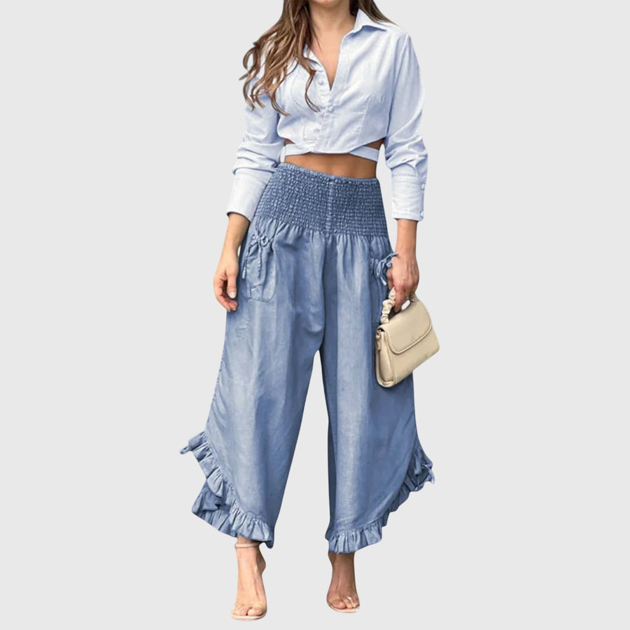 Jaya - Pantalones informales con pliegues de moda