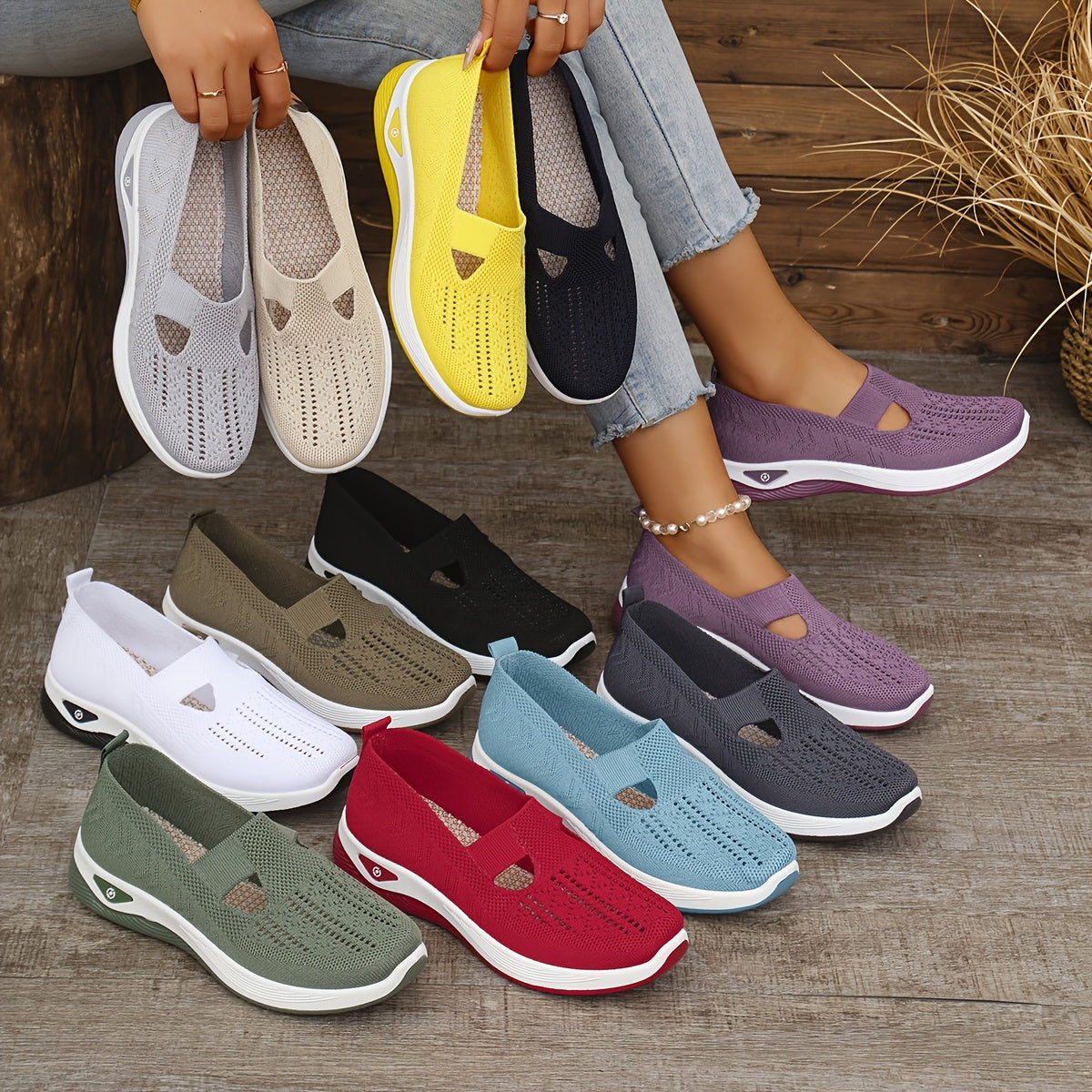 Zapatillas fáciles de poner, confort estable