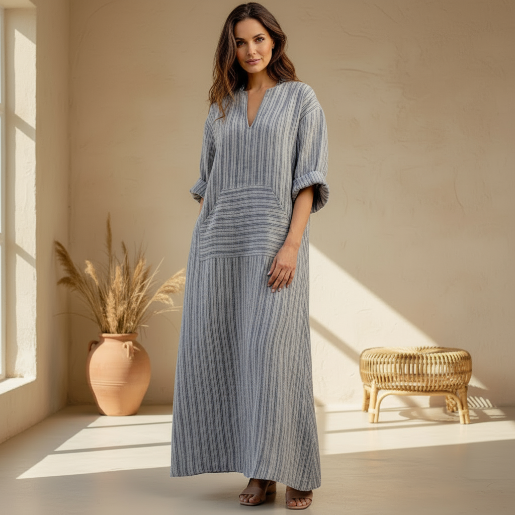 Yvonne - Vestido Maxi a Rayas