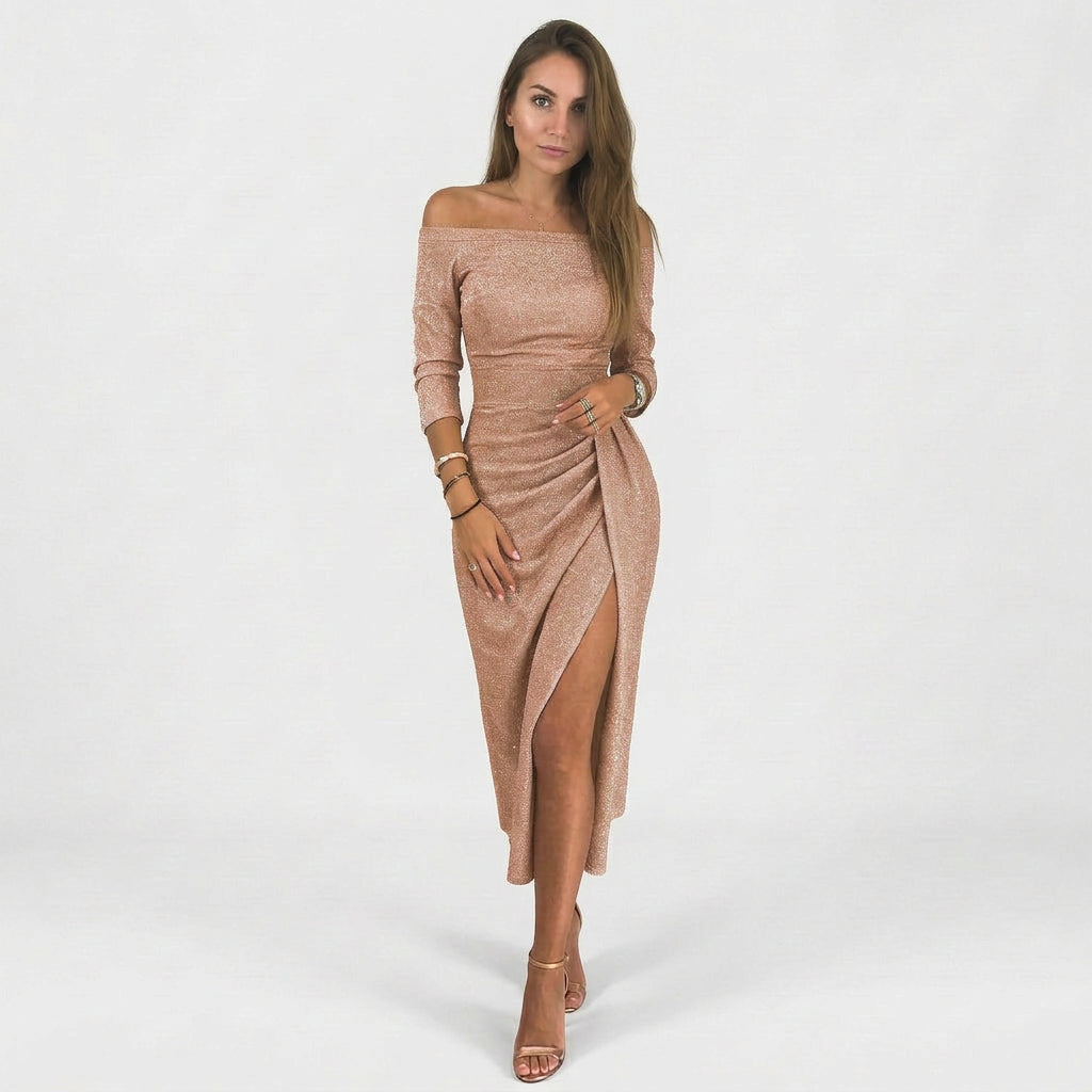 Natália - Vestido chic con hombros descubiertos