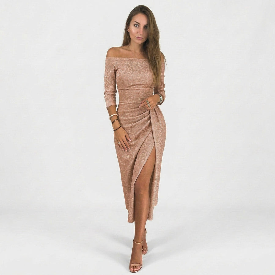 Natália - Vestido chic con hombros descubiertos